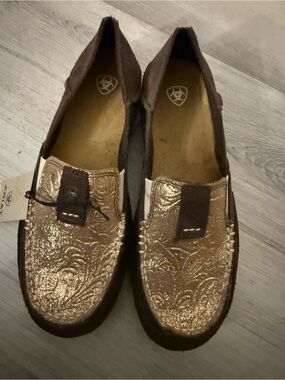Ariat Bronze Metallic Floral Embossed Slip-Ons